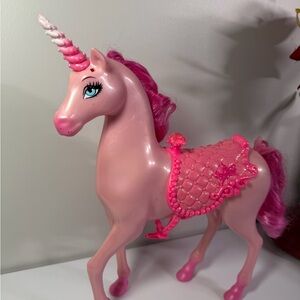 2011 Mattel Barbie Fairytale Princess Unicorn Pink With Sparkle Saddle